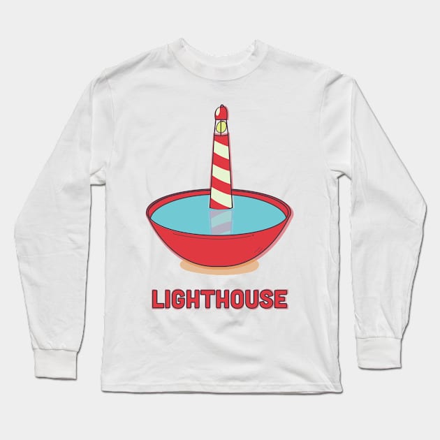 Lighthouse in a bowl Long Sleeve T-Shirt by nickemporium1